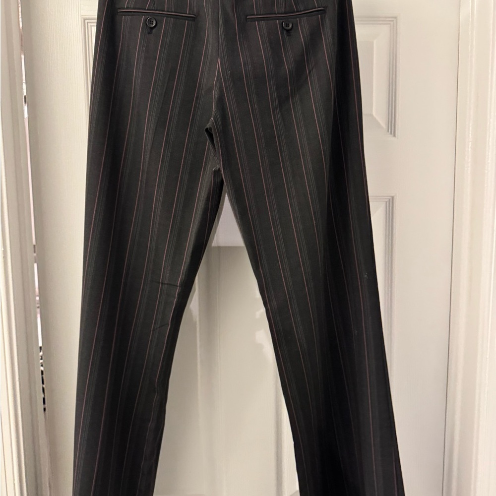 90’s Express Design Studio Black Pink & Gray Pinstripe Dress Pants Size 6 - Picture 2 of 5
